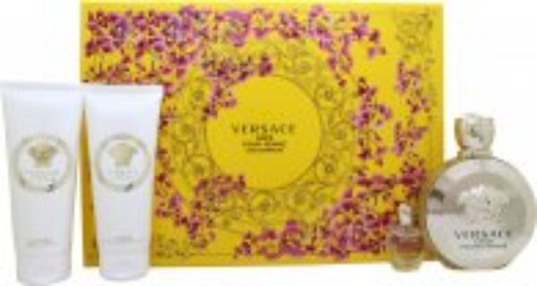 Versace Eros pour Femme Gift Set 100ml EDP + 5ml EDP + 100ml Body Lotion + 100ml Shower Gel