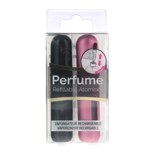 Pressit Refillable Perfume Spray Bottles 2 x 4ml - Pink Black