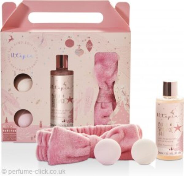 The Kind Edit Co. Utopia Headband Gift Set 200ml Bath & Shower Gel + 2 x 50g Bath Fizzers + Headband