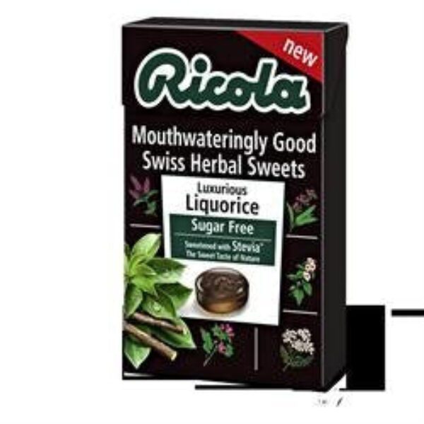 Ricola Swiss Herb Drops Sugar-Free Liquorice Box With Stevia 20 Pack - 45g