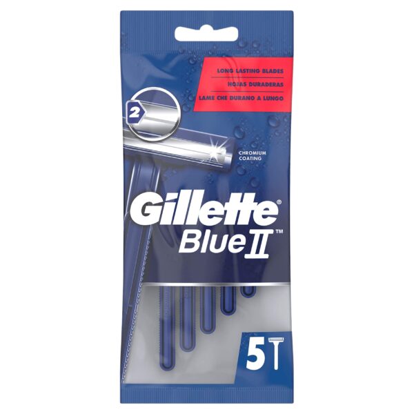 Gillette Blue II Disposable Razors Fixed Head x 5