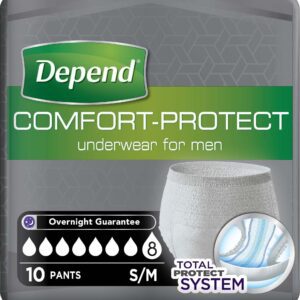 Depend Comfort Protect Pants Male S/M x 10