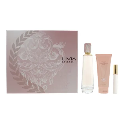 Caesars Livia Gift Set 100ml EDP + 100ml Body Lotion + 9ml Roll-On Perfume