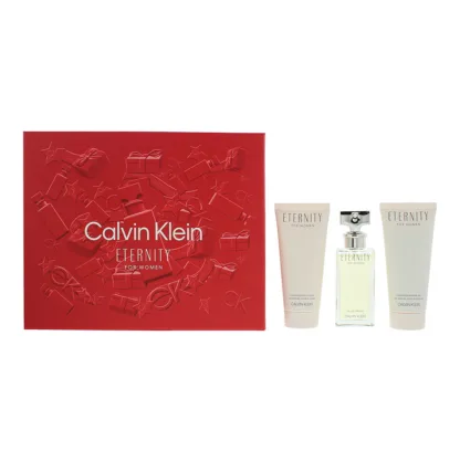 Eternity Calvin Klein For Women 3 Piece Gift Set: Eau De Parfum 50ml - Body Lotion 100ml - Shower Gel 100ml