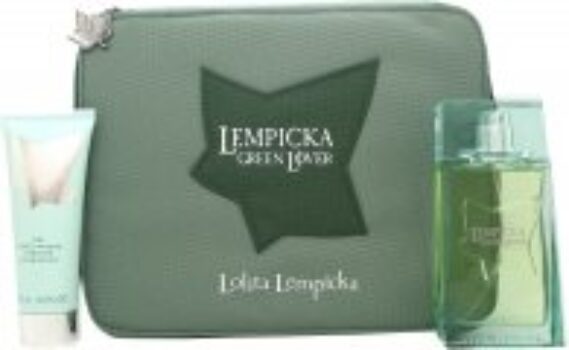 Lolita Lempicka Green Lover Gift Set 100ml EDT + 75ml Aftershave Balm + Pouch