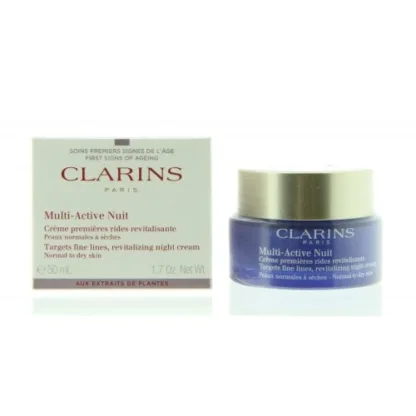 Clarins Multi-Active Night Cream for Normal / Dry Skin 50ml - Targets Fine Lines  Revitalizing Night Cream