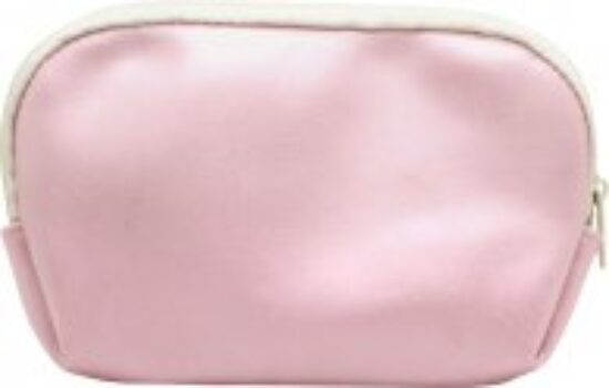 Bags Unlimited Shimmer Small Zip Pouch - Pink White