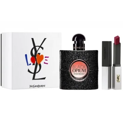 Yves Saint Laurent Black Opium - Gift Set With 50ml EDP Spray and Lipstick No 107