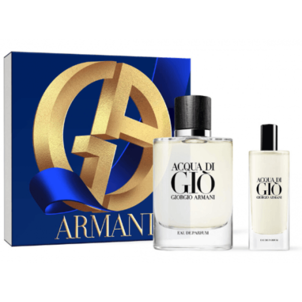 Giorgio Armani Acqua Di Gio For Men Eau De Parfum Spray 75ml + Travel EDP Spray 15ml Gift Set