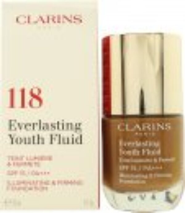 Clarins Everlasting Youth Fluid Foundation SPF15 30ml - 118 Sienna