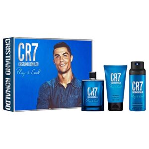 Cristiano Ronaldo Cr7 Play It Cool Gift Set 100ml Edt Spray + 150ml Shower Gel +150ml Body Spray