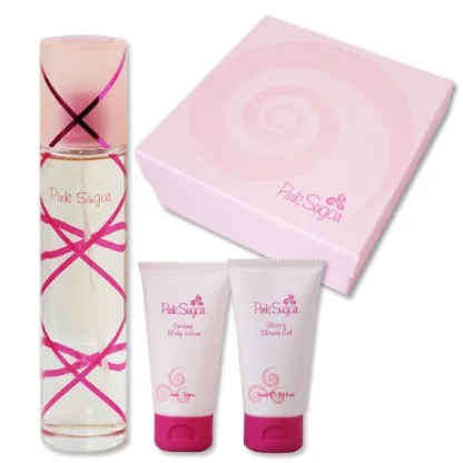 Aquolina Pink Sugar Gift Set 50ml EDT + 50ml Shower Gel + 50ml Body Lotion