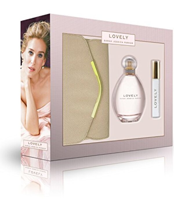 Sarah Jessica Parker Lovely Edp Spray 100ml Rollerball 10ml and Gold Clutch Bag