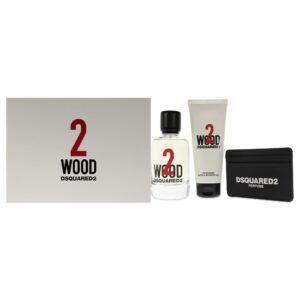 DSquared² 2 Wood Gift Set 100ml EDT + 100ml Shower Gel + Cardholder