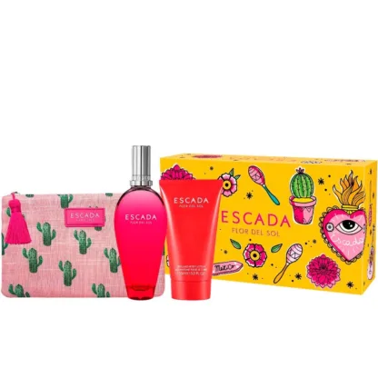 Escada Flor Del Sol Gift Set 50ml EDT + 50ml Body Lotion + Bag