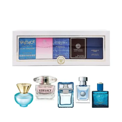 Versace Miniatures Gift Set 5ml Dylan Turquoise EDT + 5ml Bright Crystal EDT + 5ml Eau Fraiche EDT + 5ml Pour Homme EDT + 5ml Eros EDT