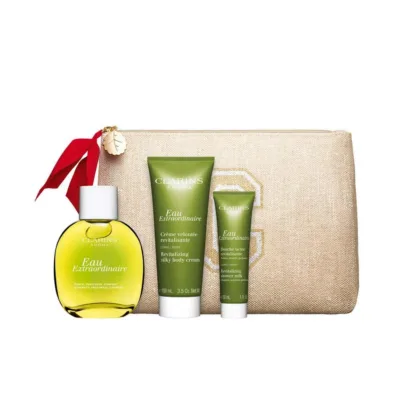 Clarins Eau Extraordinaire 100ml Treatment Fragrance + 100ml Revitalizing Silky Body Cream + 30ml Revitalizing Shower Milk