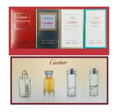 Cartier Miniatures For Men Gift Set 4ml Declaration EDT + 5ml L'Envol EDP + 5ml Eau de Cartier EDT + 5ml Eau de Cartier ConcentrÃƒÂ©e EDT