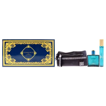 Versace Eros Gift Set 100ml EDP + 10ml EDP + Toiletry Bag