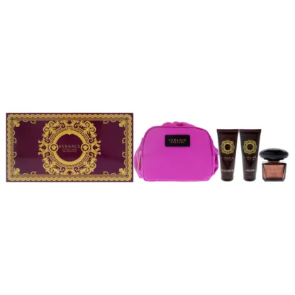 Versace Crystal Noir Gift Set 90ml EDT + 100ml Body Lotion + 100ml Shower Gel + Bag