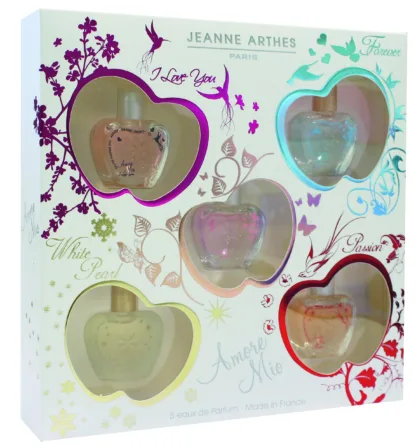 Jeanne Arthes Amore Mio Miniature Gift Set 5 Pieces (1 x 7ml Amore Mio EDP 1 x 7ml White Pearl EDP 1 x 7ml Passion EDP 1 x 7ml I Love You EDP 1 x 7ml Forever EDP)