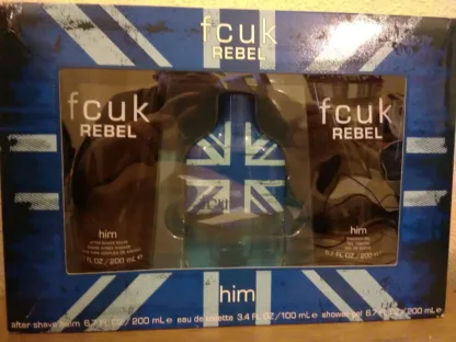 FCUK Rebel For Him Gift Set 100ml EDT + 200ml Shower Gel + 200ml Aftershave Balm