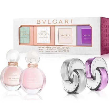 Bvlgari (L) 4 x 5ml Mini EDP Rose Goldea Blossom Delight + EDT Rose Goldea Blossom Delight + EDT Omnia Crystalline + EDT Omnia Amethyste