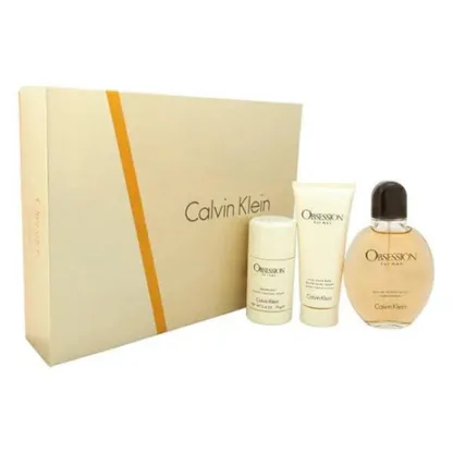 Calvin Klein Obsession For Men 3 Piece Gift Set: Eau De Toilette 125ml - Aftershave Balm 75ml - Deodorant Stick 75g