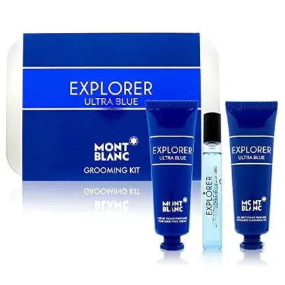 Mont Blanc Explorer Ultra Blue Gift Set 7.5ml EDP Spray + 30ml Face Cream + 30ml Cleansing Gel