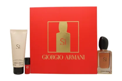 Giorgio Armani Si Gift Set 50ml EDP + 50ml Body Lotion + Mini Lipstick