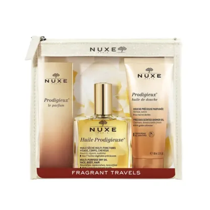 Nuxe Prodigieux Travel Exclusive Gift Set 100ml Shower Oil + 100ml Dry Oil + 30ml EDP