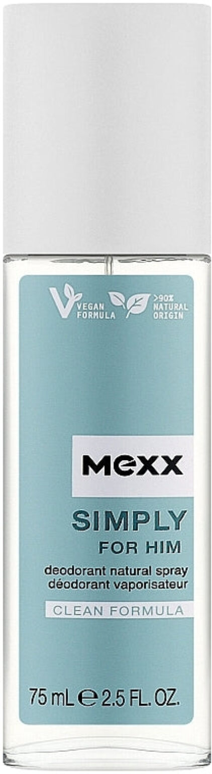 Mexx Simply for Him Deodorant 75ml Natural Spray