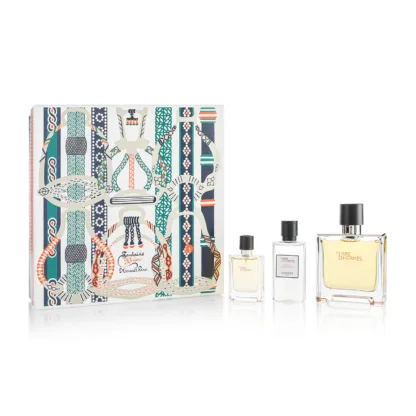 Hermes Terre D'Hermes Pure Parfum 75ml Spray 3 Pcs Gift Set