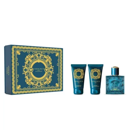 Versace Eros 3 Piece Gift Set: Eau de Toilette 50ml - Shower Gel 50ml - Aftershave Balm 50ml