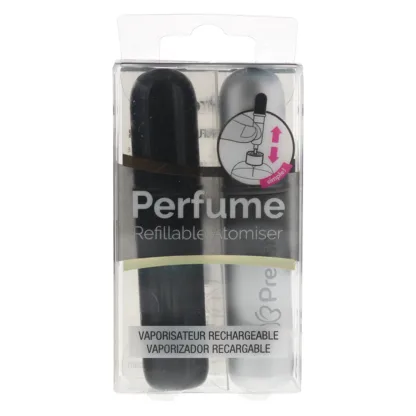 Pressit Refillable Perfume Spray Bottles 2 x 4ml - Silver Black