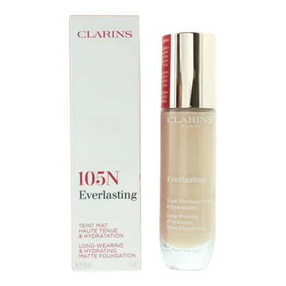 Clarins Everlasting Long Wearing Hydrating 105N Nude Matte Foundation 30ml