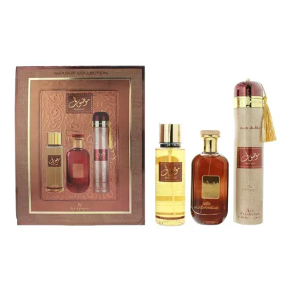 Ard Al Zaafaran Mousuf 3 Piece Gift Set: Eau De Parfum 100ml - Perfume Mist 250ml - Air Freshener 300ml