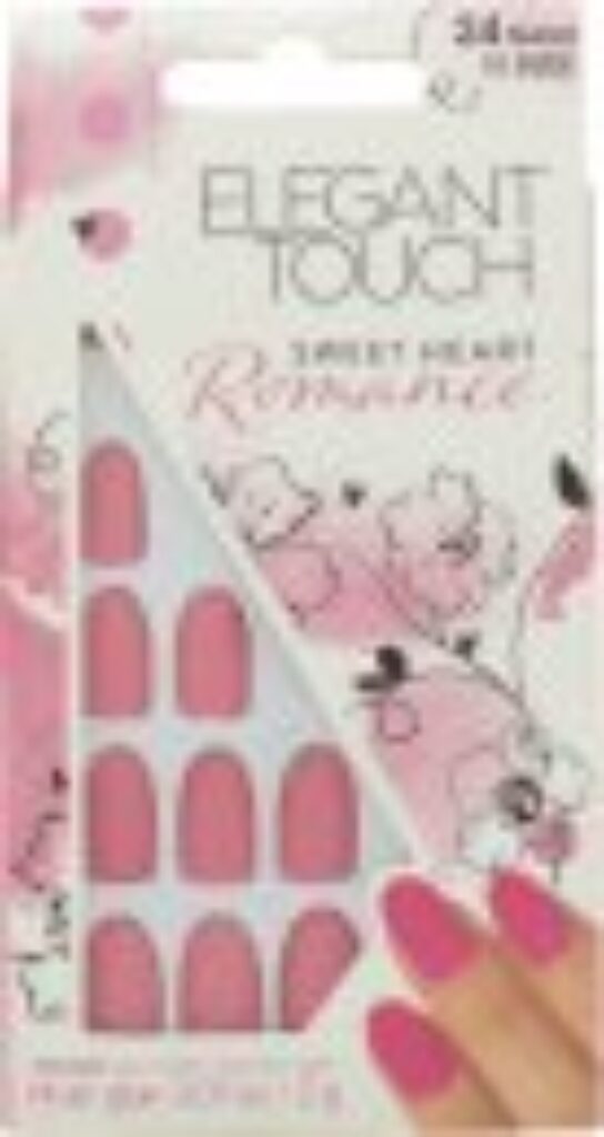 Elegant Touch Oval 24 False Nails with Glue - Sweet Heart Romance