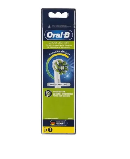 Oral-B Cross Action Toothbrush Head With Clean Maximiser Technology x 3