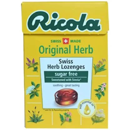 Ricola Swiss Herb Drops Sugar-Free Original Herb Box With Stevia 20 Pack - 45g