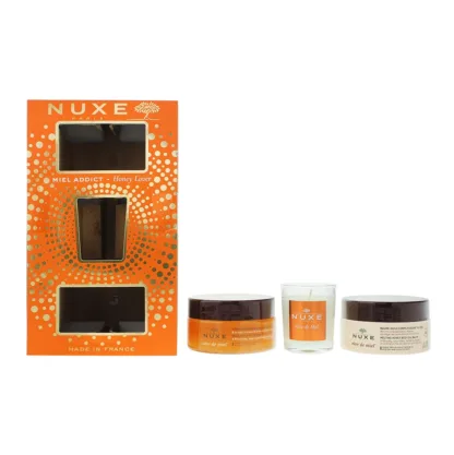 Nuxe Honey Lover Gift Set 175ml RÃªve de Miel Body Scrub + 200ml RÃªve de Miel Body Oil Balm + 70g RÃªve de Miel Candle