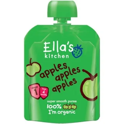 Ella's Kitchen Organic Apples First Tastes Baby Pouch 4+ Months 7 Pack - 70g