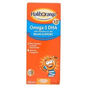 Haliborange Omega 3 DHA Brain Support Orange Flavoured Syrup 3-12 Years - 300ml