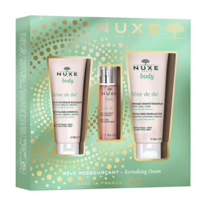 Nuxe Body RÃªve de ThÃ© Revitalising Dream Gift Set 30ml Exalting Fragrant Water + 100ml Revitalising Shower Gel + 150ml Revitalising Granular Scrub