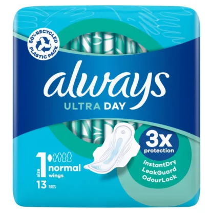 Always Ultra Sanitary Towels Normal S1 Wings x 13