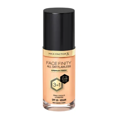 Max Factor Facefinity All Day Flawless 3 in 1 Foundation SPF20 30ml - 44 Warm Ivory