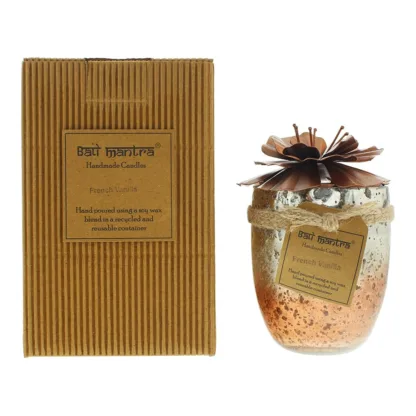 Bali Mantra Hibiscus Glass Copper Candle 500g - French Vanilla