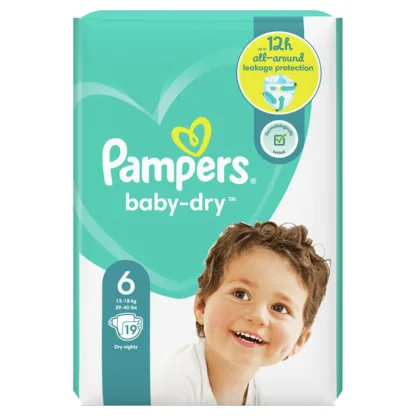 Pampers Baby Dry Carry Pack Nappies Extra Large x 19