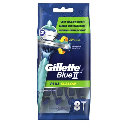 Gillette Blue II Plus Slalom Disposable Razors x 8