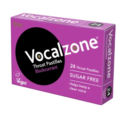 Vocalzone Sugar Free Throat Pastilles Blackcurrant x 24